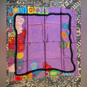 Yayoi Kusama silk scarf Eternal Death/My Eternal Soul series 34"x34"